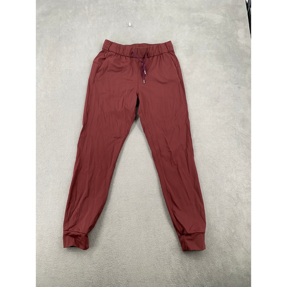 Athletic Salutation Jogger Burgundy Red Drawstring Athletic Pants Womens Small